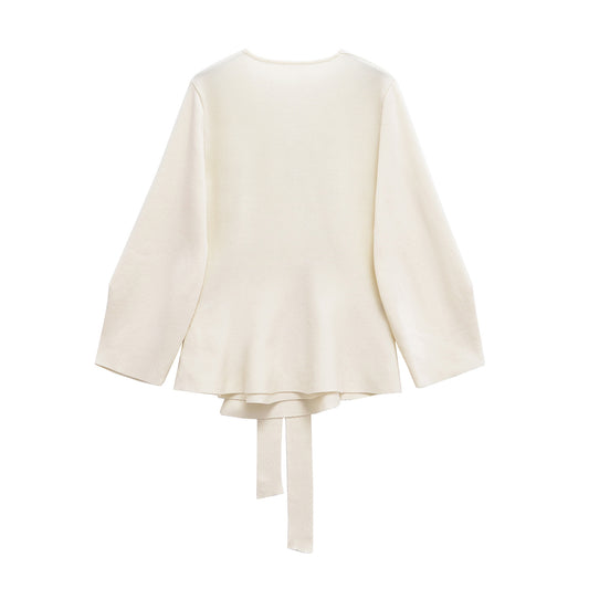 Blusa Tejida Larga con Cinturón para Mujer - Elegancia Moderna - Image 2