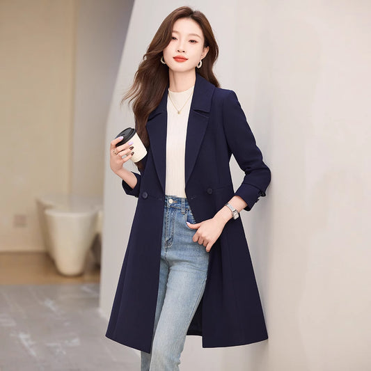 Abrigo Trench Coat Negro para Mujer - Elegancia de Otoño - Image 2
