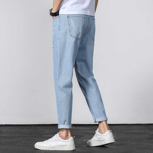 Pantalones Rectos Anchos Tobilleros Estilo Beggar para Hombre - Image 2