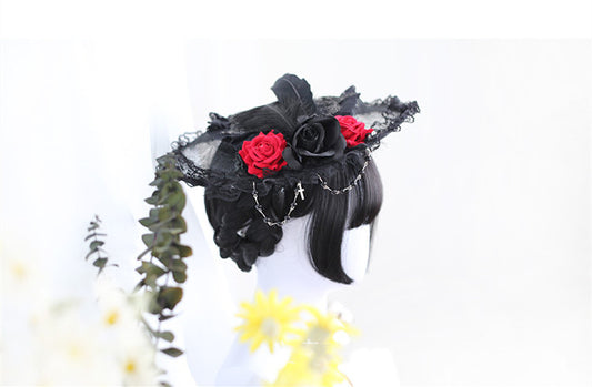 Peluca Larga Liso Negro Estilo Net Red Lolita para Mujer - Image 2