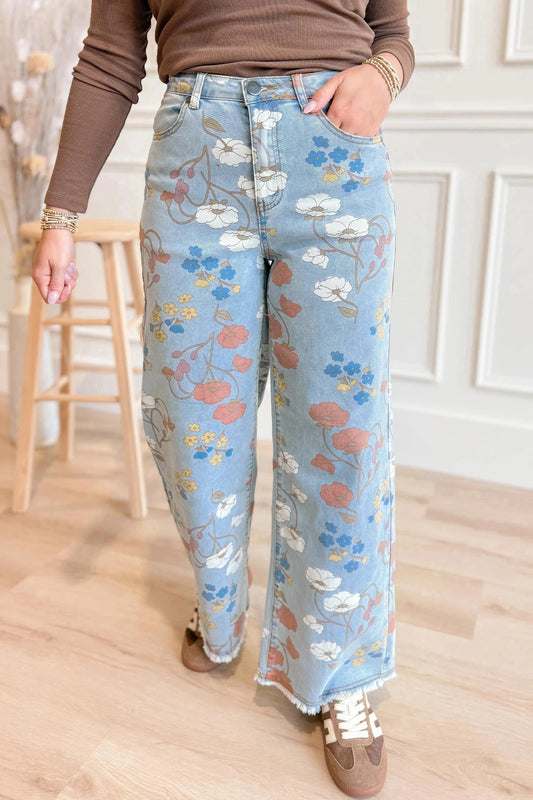 Jeans Sueltos Estampados con Corte Irregular para Mujer - Image 2