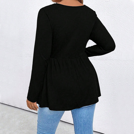 Blusa Tejida Cuello Cuadrado Manga Larga Efecto Reductor - Image 2