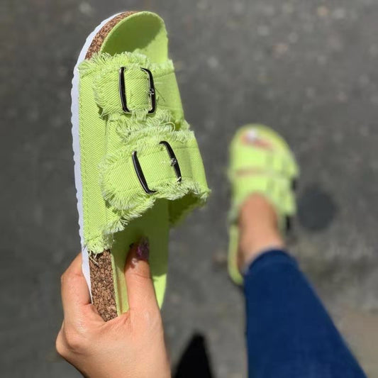 Pantuflas Denim con Hebilla - Comodidad Casual para Casa y Salidas - Image 2