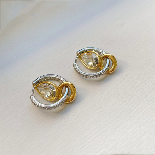 Aretes de Diseño Exclusivo Lujo Minimalista con Microincrustaciones - Image 2