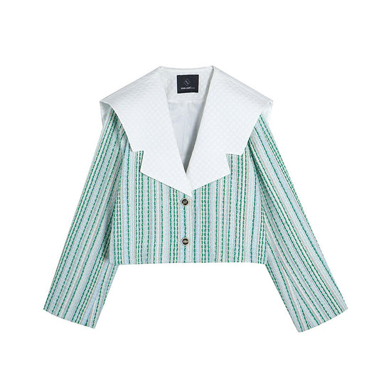 Chaqueta Corta de Otoño Estilo Coreano para Mujer con Solapa Elegante - Image 2