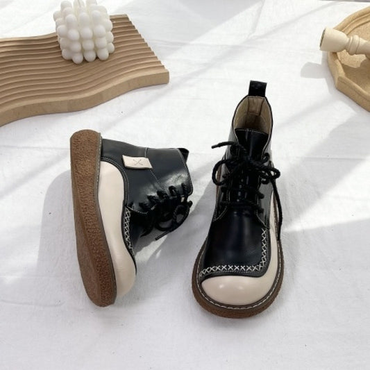 Botas Martin Retro de Encaje para Mujer - Suela Gruesa Otoño Invierno - Image 2