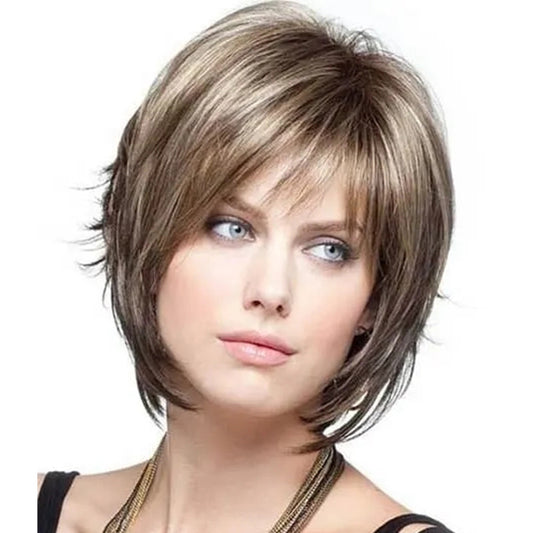 Peluca Corta de Fibra Sintética de Alta Temperatura - Cabello Volumen Micro Realista - Image 2