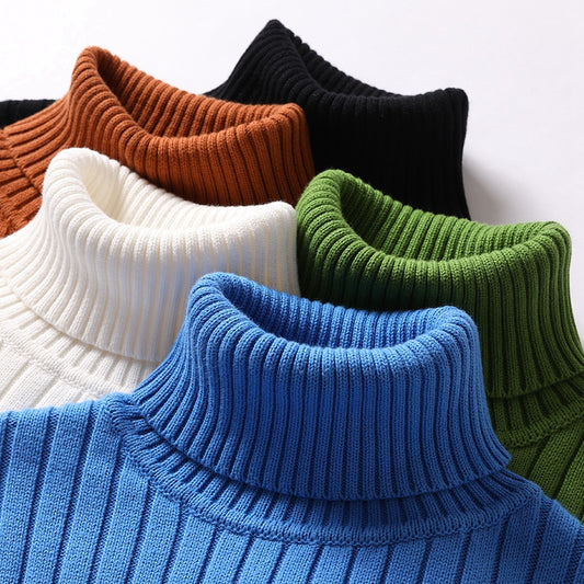 Suéter Cuello Alto Hombre Mujer - Diseño Liso y Rayas Moda Otoño Invierno - Image 2