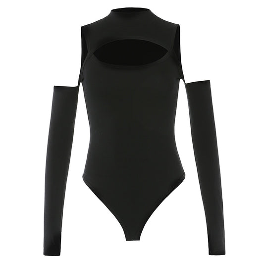 Enterizo Ajustado de Manga Larga con Cuello Cuadrado para Mujer - Image 2