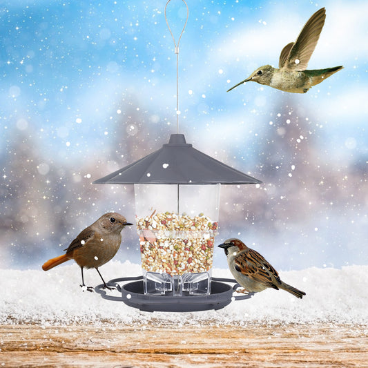 Comedero Plegable para Pájaros Silvestres con Techo Removible - Decoración de Jardín - Image 2