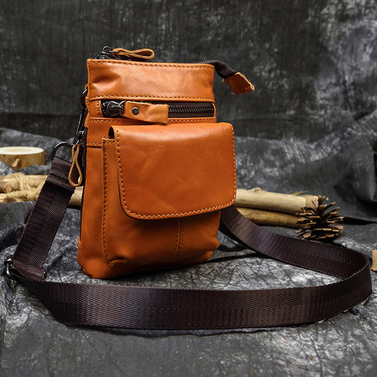 Bolsa de Cuero Crazy Horse para Hombre - Bandolera Cruzada Vintage - Image 2