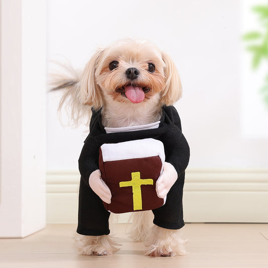 Disfraz de Monja Halloween para Mascotas - Capa Negra - Image 2