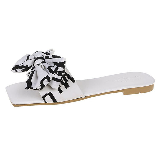 Chanclas Planas con Moño y Punta Cuadrada para Verano - Image 2