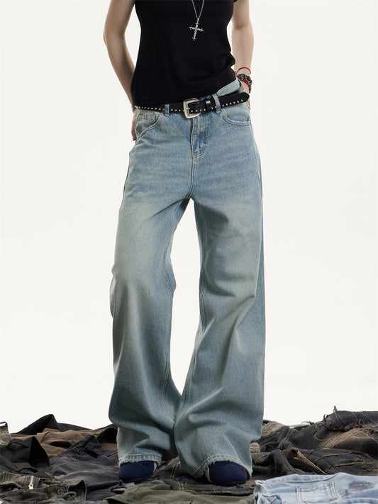 Jeans Rectos Holgados Vintage Desgastado para Mujer - Image 2