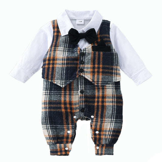 Mono Caballero para Bebé Niño con Chaleco Cuadros Primavera Otoño - Image 2