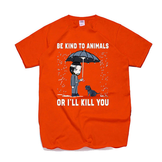 Playera Negra Keanu Reeves - Sé Amable con los Animales - Image 2