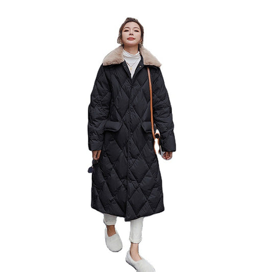 Chaqueta Larga Oversize de Algodón Negro Hasta la Rodilla - Image 2