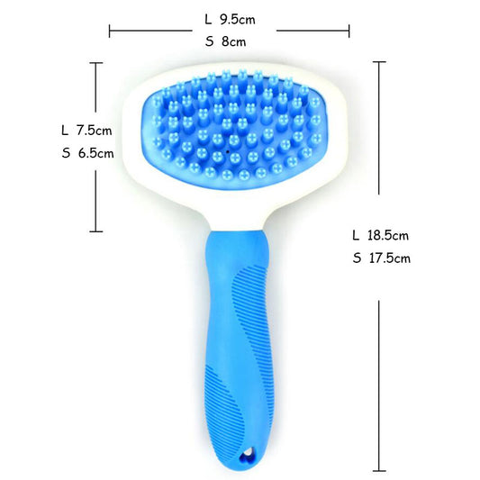 Peine Masajeador de Silicona Azul para Perros y Gatos - Cepillo de Baño y Limpieza - Image 2
