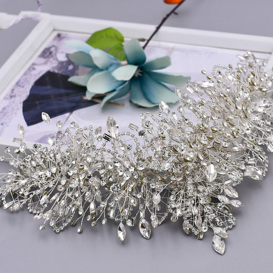 Tiara Nupcial de Cristal Hecha a Mano - Corona Elegante para Novia - Image 2