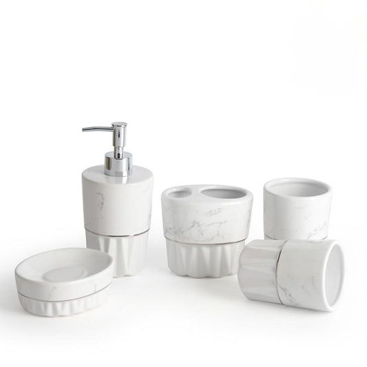 Juego de Baño Mármol Cerámica Estilo Minimalista - Image 2