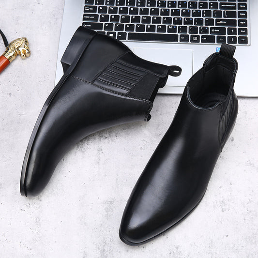 Botas Chelsea Puntiagudas Retro Británicas para Hombre - Image 2