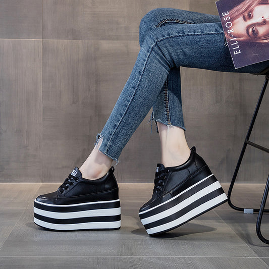 Zapatos Plataforma de Cuña con Cordones para Mujer en Piel - Image 2