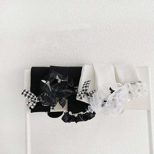 Calcetines Escolares Estilo Lolita con Encaje y Moño para Niñas - Image 2