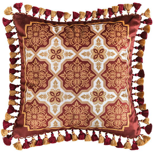 Funda de Almohada Navideña con Diseño Floral y Pájaros Europeo-Americano - Image 2