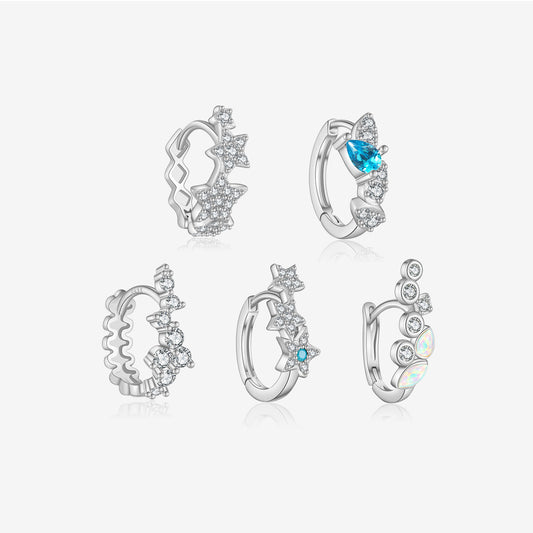 Aretes Estrella de Cinco Puntas en Plata 925 con Circón - Image 2