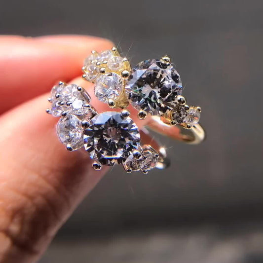 Anillo de Diamante Brillante con Zirconia de Plata para Mujer - Image 2