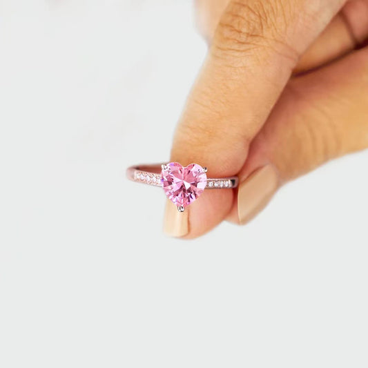 Anillo Corazón Melocotón en Plata de Ley S925 para Mujer - Image 2