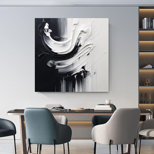 Cuadro Abstracto Minimalista en Blanco y Negro - Arte Moderno para tu Hogar - Image 2