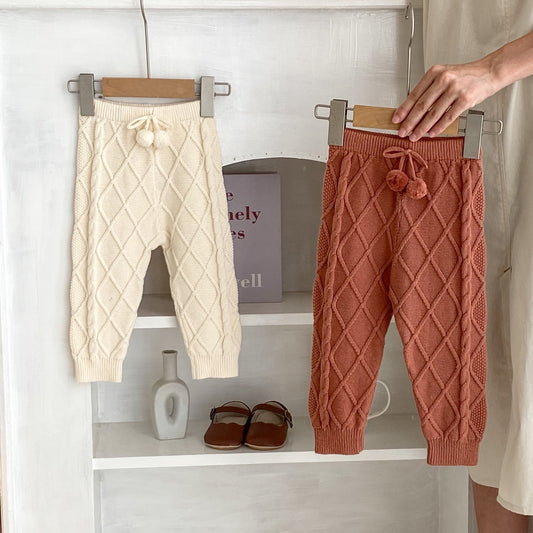 Pantalones Largos Tejidos con Patrón Rombo para Bebés Niños y Niñas - Image 2