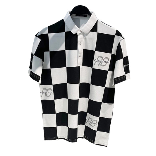 Polo Cuadriculado de Manga Corta para Hombre - Comodidad de Verano - Image 2