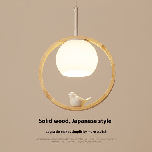 Lámpara Colgante Nórdica de Madera Maciza - Diseño Moderno para Escaleras - Image 2