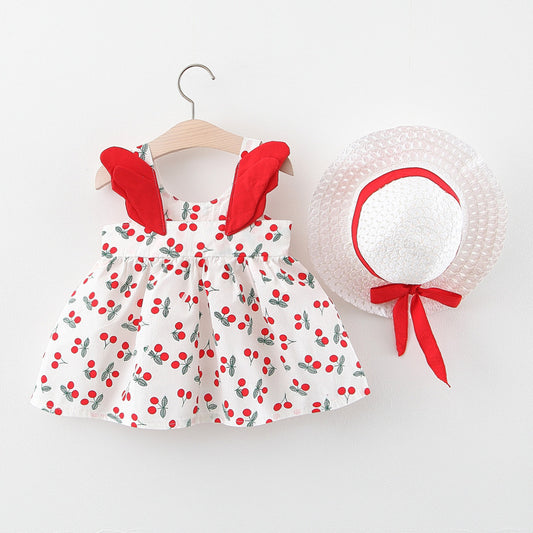 Vestido Chaleco Niña Sin Mangas Estampado Cereza - Image 2