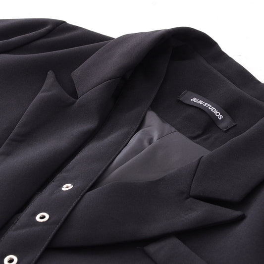 Blazer Mujer Negro Diseño Exclusivo Encaje Casual Oversize - Image 2