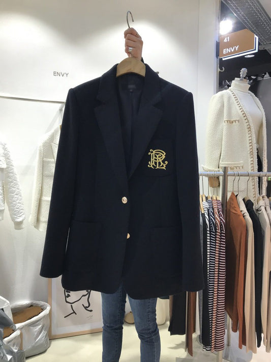 Blazer Negro Ejecutivo Estilo Coreano para Mujer - Image 2