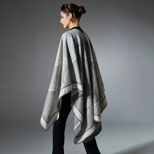 Chal de Lana Estampado Geométrico para Mujer - Image 2