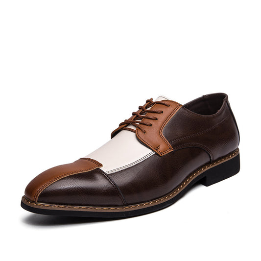 Zapatos de Cuero Coreanos para Hombre - Estilo Business Moderno con Combinación de Colores - Image 2