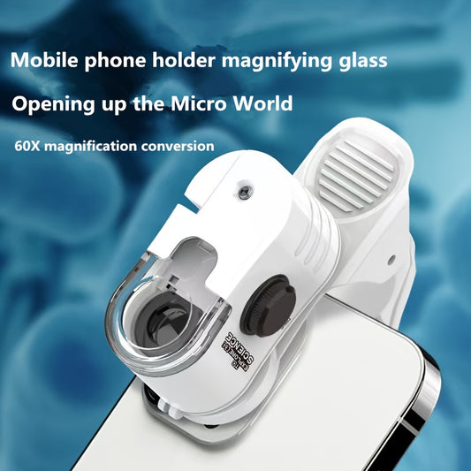 Microscopio Portátil 60x con Adaptador para Celular y Luz LED - Image 2