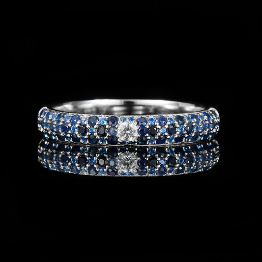 Anillo de Zafiro Natural Diseño Exclusivo Joyería Lujo Ligero - Image 2