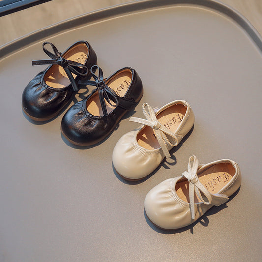 Zapatos Escolares Infantiles Estilo Coreano con Moño Negro - Image 2