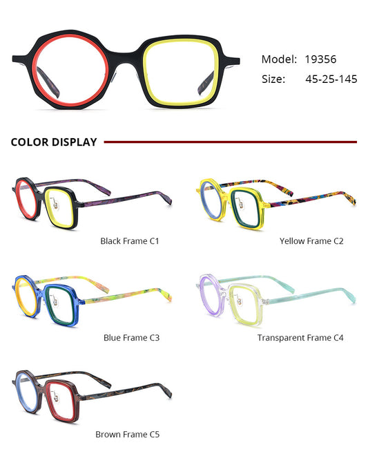 Lentes Ópticos Irregulares de Moda - Marco Tipo Placa - Image 2