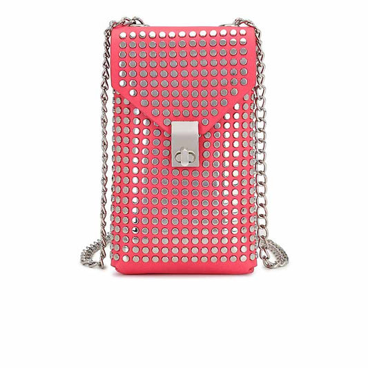 Bolso Bandolera de Cuero Suave con Cadena y Remaches - Image 2