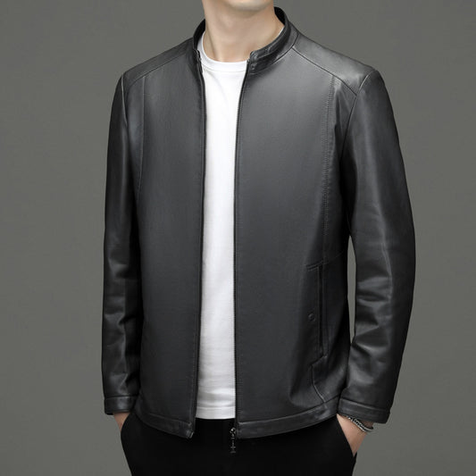 Chaqueta de Cuero Casual Acolchada para Hombre con Forro Polar - Image 2