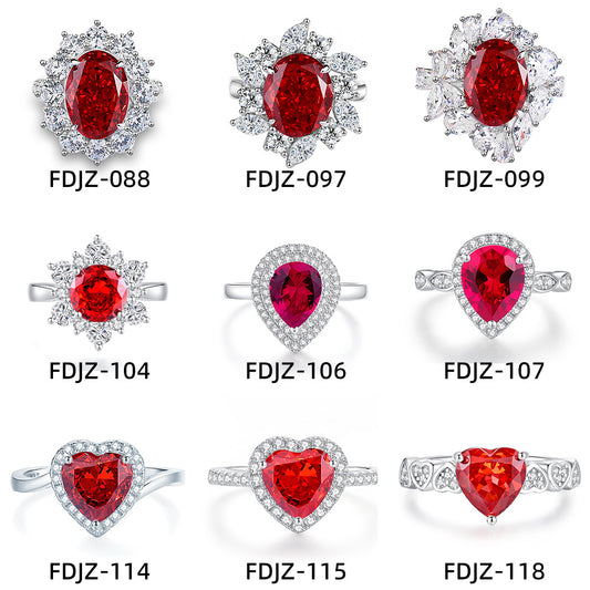 Anillo Vintage Rubí Rojo Sangre de Paloma con Diamante T Square en Plata 925 - Image 2