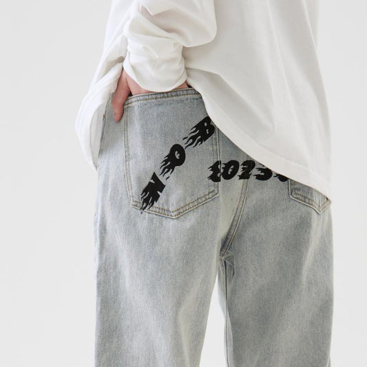 Jeans Hombre Lavado Claro Corte Recto Oversize - Image 2