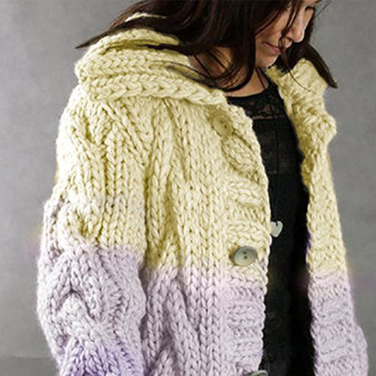 Cardigan Tejido Suelto con Capucha Largo hasta la Rodilla para Otoño e Invierno - Image 2