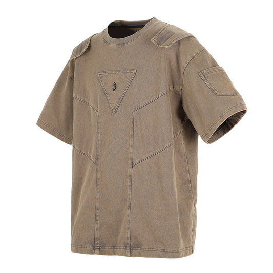 Camiseta Suelta de Pareja con Parches Desgastados - Cuello Redondo Casual - Image 2